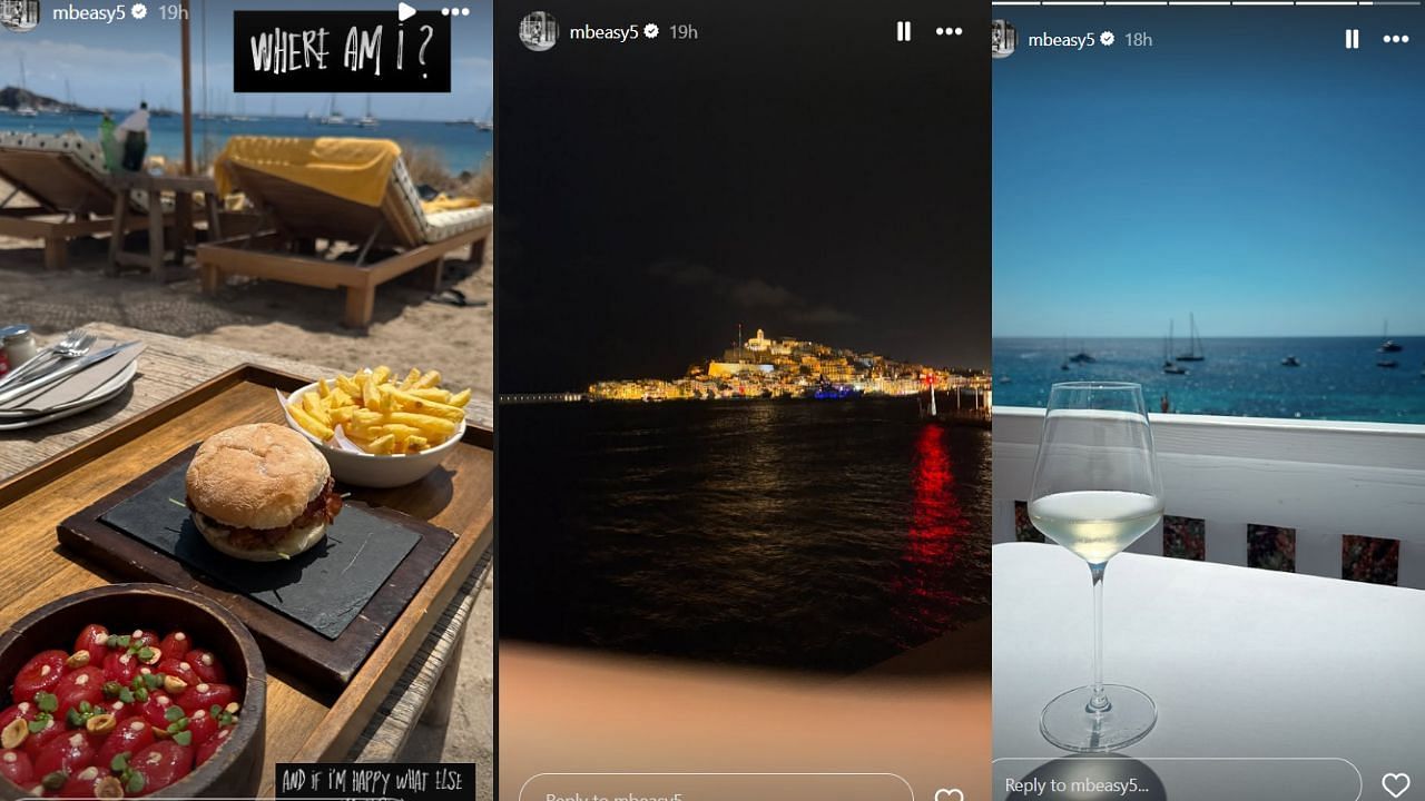 Malik Beasley shares pictures from his outing on his IG story. (Credits: @mbeasy5/Instagram)